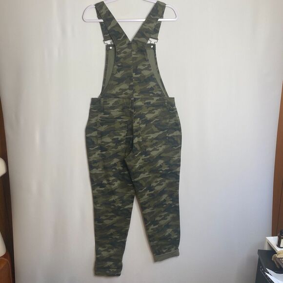 No Boundaries Green Camouflage Utility Overalls Cotton Denim NWT Juniors 11/12 - Picture 2 of 10